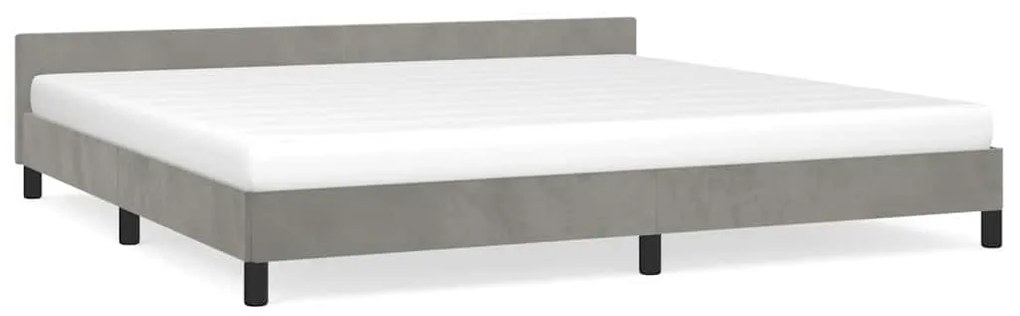 vidaXL Σκελετός Κρεβατιού Χωρίς Στρώμα Αν. Γκρι 200x200 εκ. Βελούδινο