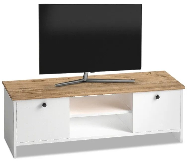 Megapap Έπιπλο Τηλεόρασης Cube Από Μελαμίνη Pine - White 120x30x40εκ.