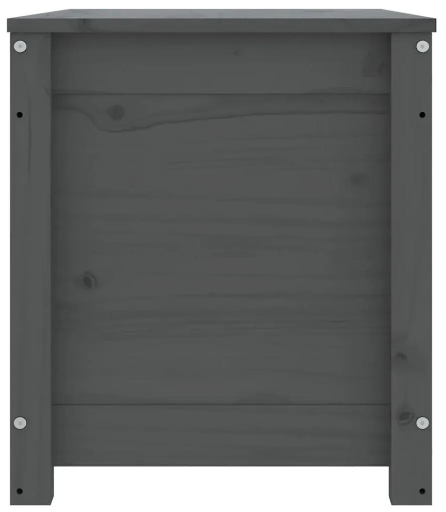 vidaXL Κουτί Αποθήκευσης Γκρι 80x40x45,5 εκ από Μασίφ Ξύλο Πεύκου