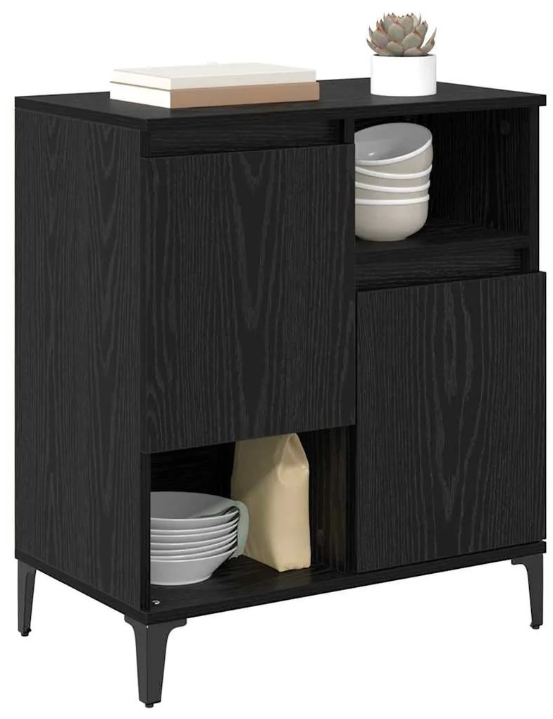 vidaXL Πλαϊνό γραφείο Μαύρη Οξυά 60 x 35 x 70 cm Επεξεργασμένο ξύλο