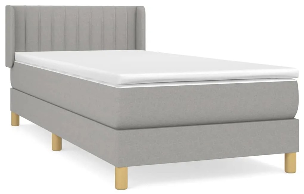 ΚΡΕΒΑΤΙ BOXSPRING ΜΕ ΣΤΡΩΜΑ ΑΝΟΙΧΤΟ ΓΚΡΙ 100X200 ΕΚ. ΥΦΑΣΜΑΤΙΝΟ 3130409