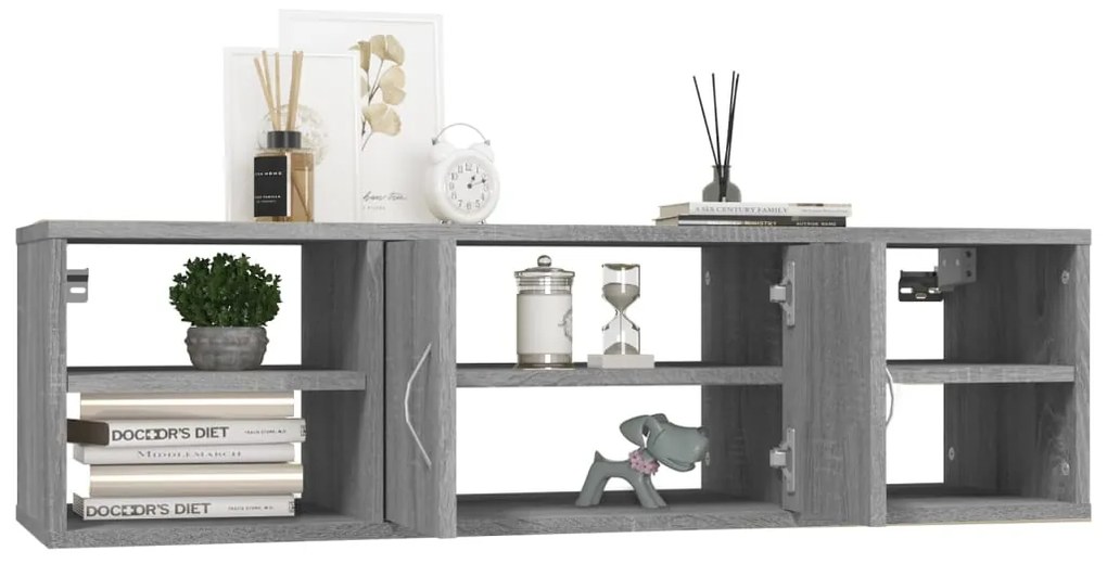 vidaXL Ραφιέρα Τοίχου Γκρι Sonoma 102x30x29 εκ. Επεξεργασμένο Ξύλο
