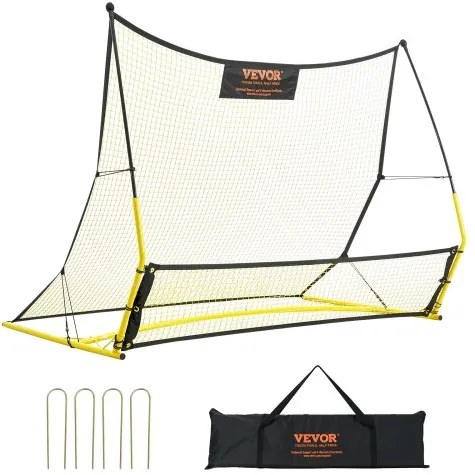 VEVOR Soccer Trainer, 2-IN-1 Portable Soccer Rebounder Net, 72&quot;x51&quot; Iron Soccer Practice Equipment, Sports Football Rebounder Wall with Portable Bag, Perfect for Team Solo Training, Passing, Volley