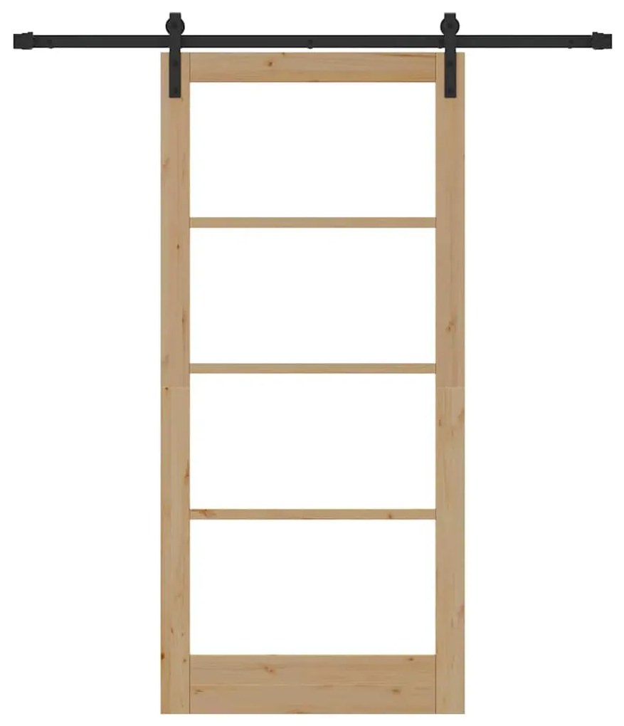 vidaXL Συρόμενη Πόρτα ORKDAL Καφέ 93 x 202 cm Μασίφ ξύλο πεύκου