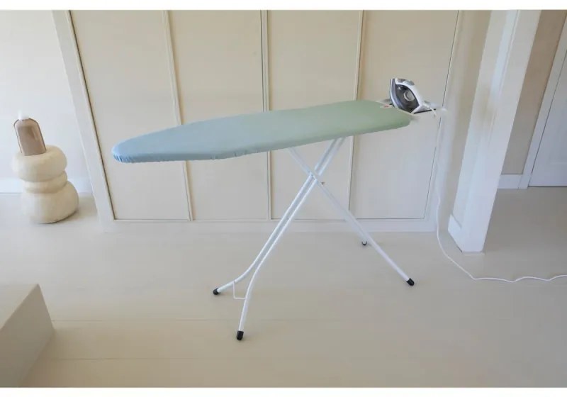 Τραπέζι σιδερώματος Brabantia B 1008892, 124x38 cm, 7 θέσεις ρύθμισης, Μεγάλη θήκη σίδερου, Πράσινο/Μπλε