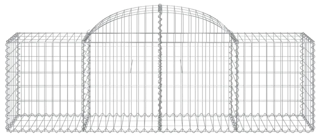 vidaXL Συρματοκιβώτια Τοξωτά 5 τεμ. 200x50x60/80 εκ. Γαλβαν. Ατσάλι