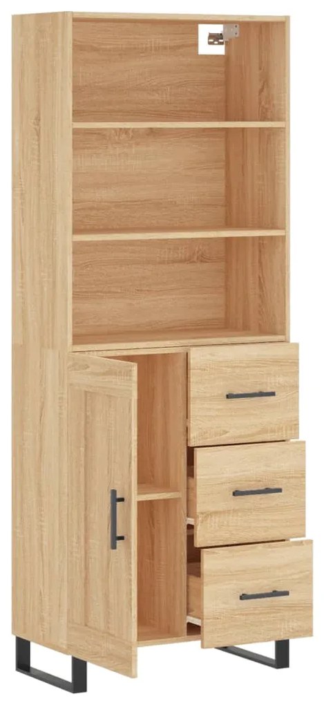 vidaXL Ντουλάπι Sonoma δρυς 69,5 x 34 x 180 εκ. από Επεξεργασμένο Ξύλο