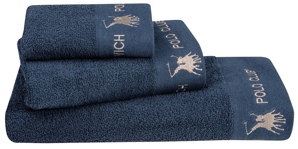 Πετσέτες Μπάνιου (Σετ 3τμχ) Greenwich Polo Club 2666 Blue 480gsm