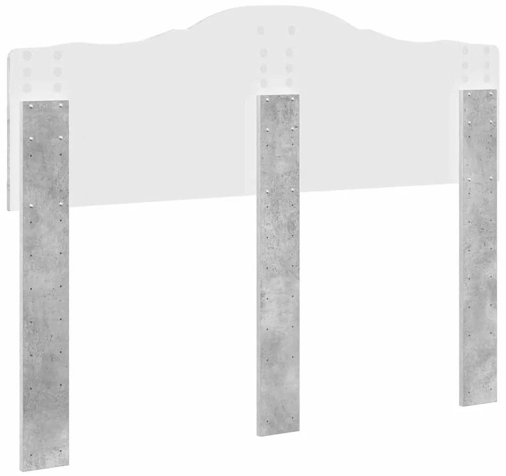 vidaXL Κεφαλάρι με κεφαλάρι Σκυρόδεμα Γκρι 120 cm Επεξεργασμένο ξύλο