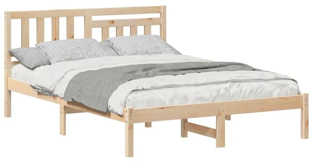 vidaXL Σκελετός Κρεβατιού Καφέ 120 x 200 cm Μασίφ ξύλο πεύκου