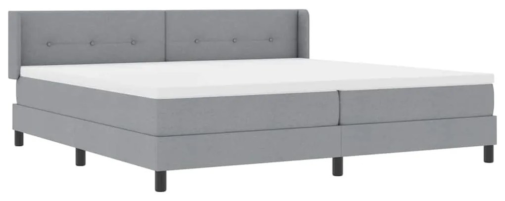 vidaXL Κρεβάτι box spring με στρώμα Ανοιχτό γκρι 200 x 200 cm