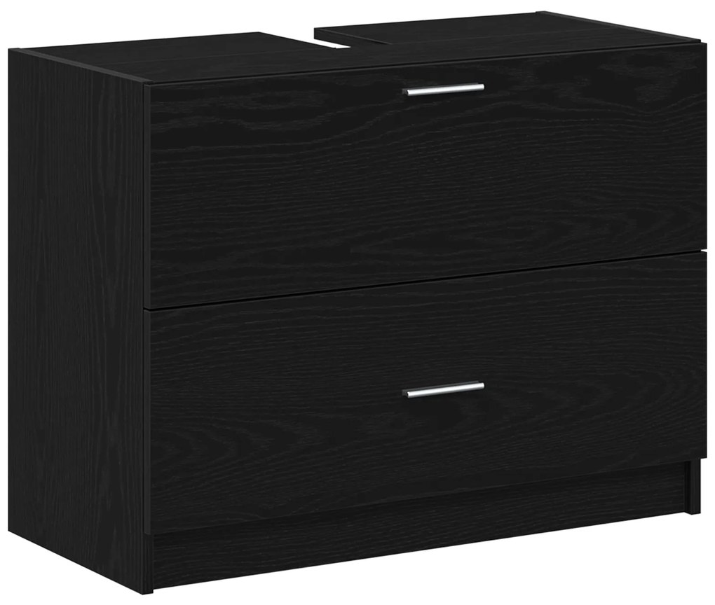 vidaXL Ντουλάπα Νιπτήρα Μαύρη Δρύς 78x37x59 εκ Επεξεργασμένο Ξύλο