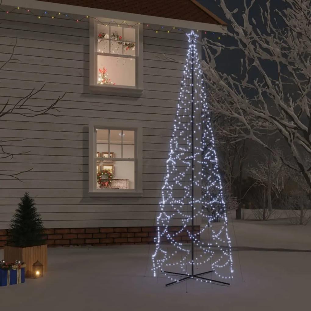 vidaXL Χριστουγεννιάτικο Δέντρο Κώνος 1400 LED Ψυχρό Λευκό 160x500 εκ.