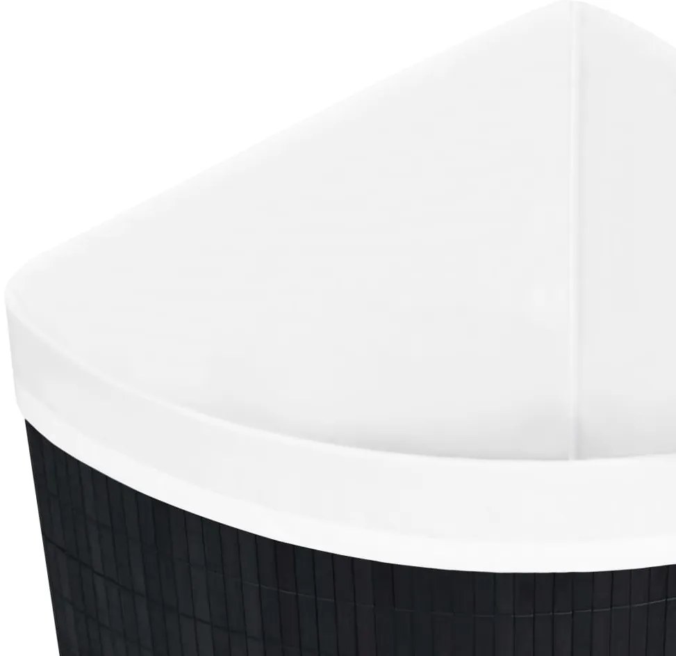 vidaXL Καλάθι Άπλυτων Γωνιακό Μαύρο 60 Λίτρων από Μπαμπού