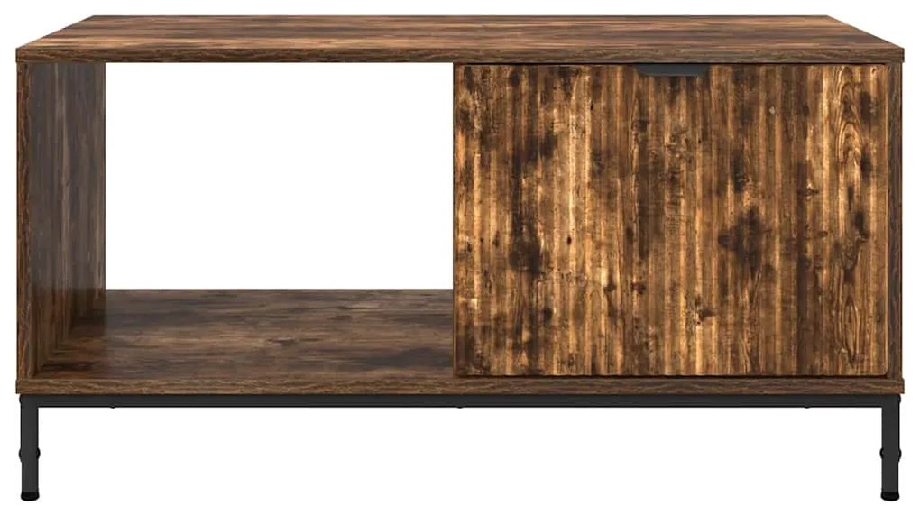 vidaXL Τραπεζάκι σαλονιού με συρτάρι Καπνιστό Δρύς 90 x 49 x 46 εκ.