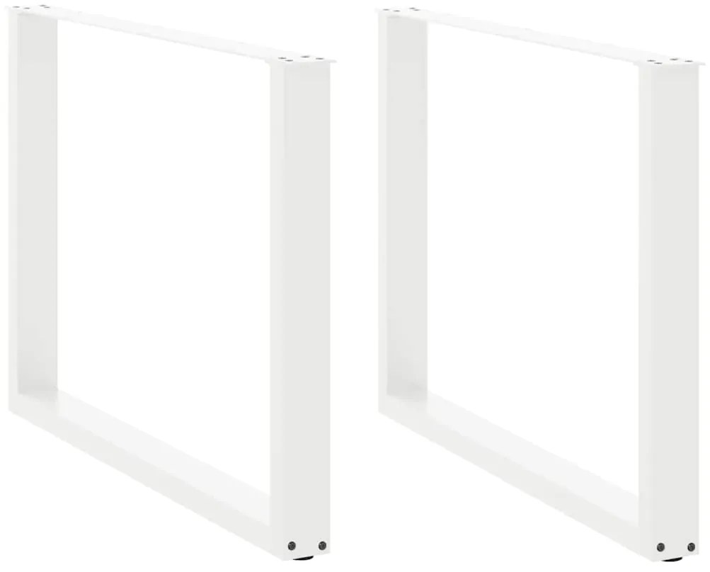 vidaXL Πόδια Τραπεζαρίας σε Σχήμα U 2 τεμ. Λευκά 100x(72-73) εκ. Ατσάλι