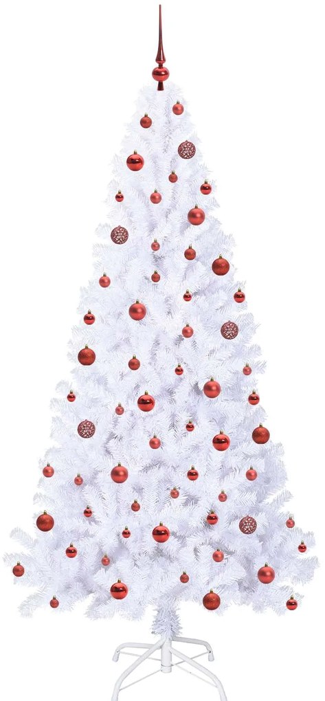 vidaXL Τεχνητό Χριστουγεννιάτικο Δέντρο Λευκό 210 cm PVC και Ατσάλι