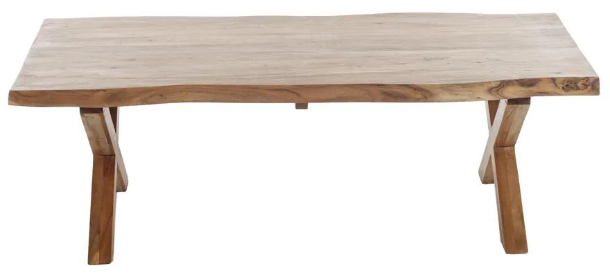 Artekko Maokai Τραπέζι Σαλονιού με Χ Πόδια Ξύλινο Φυσική Απόχρωση (135x68x45)cm