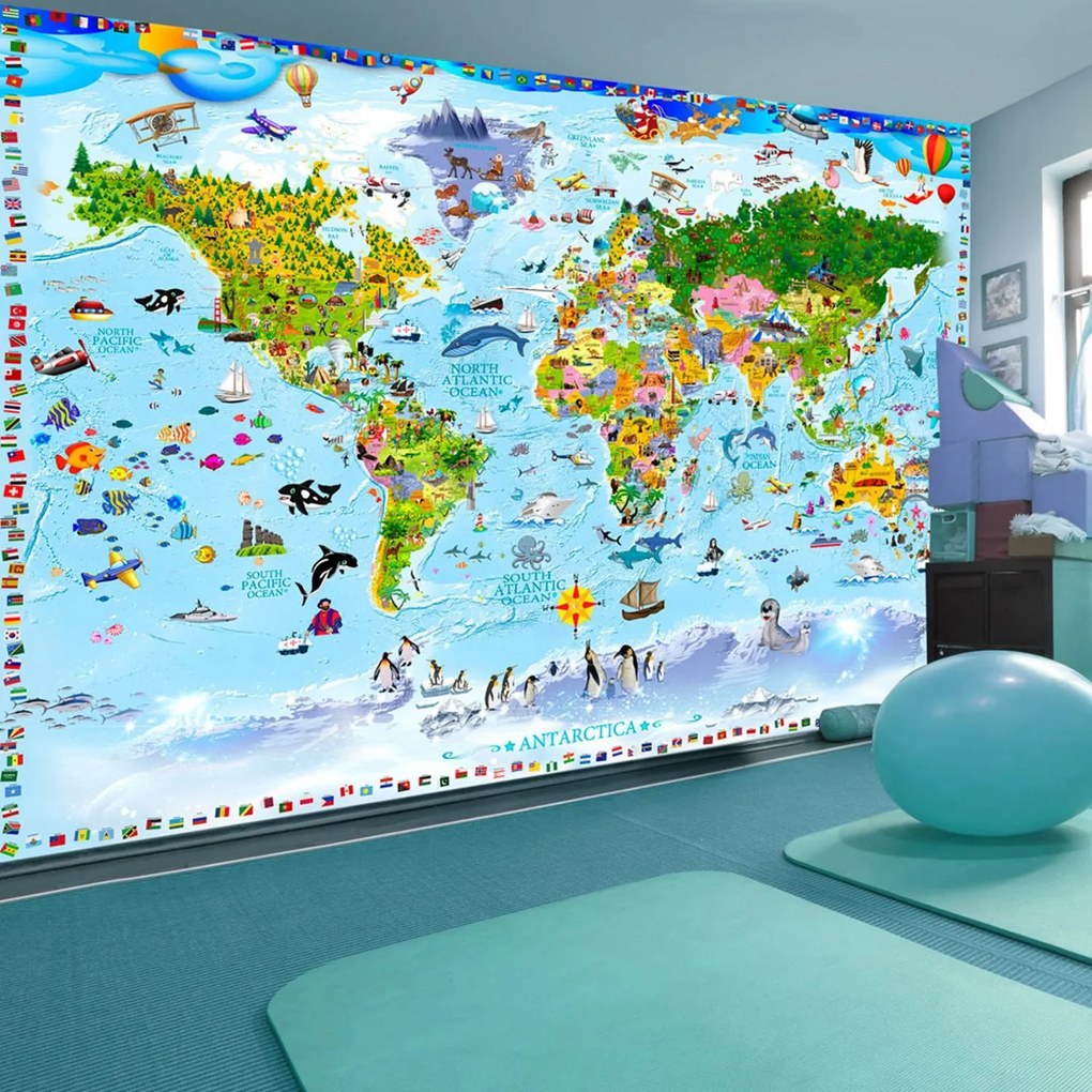 Φωτοταπετσαρία - World Map for Kids 400x280