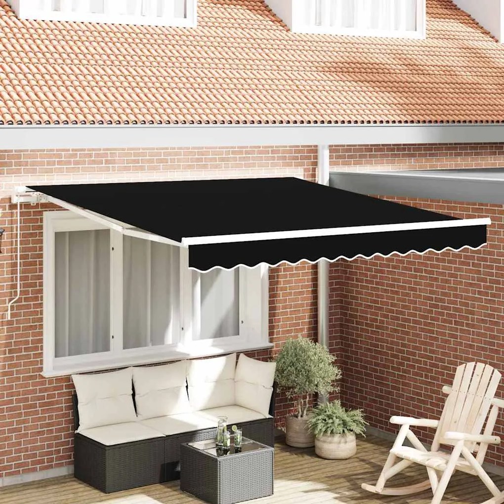 vidaXL Αυτόματη Ανθρώπινη Σκέπη Μαύρη 350x250 εκ