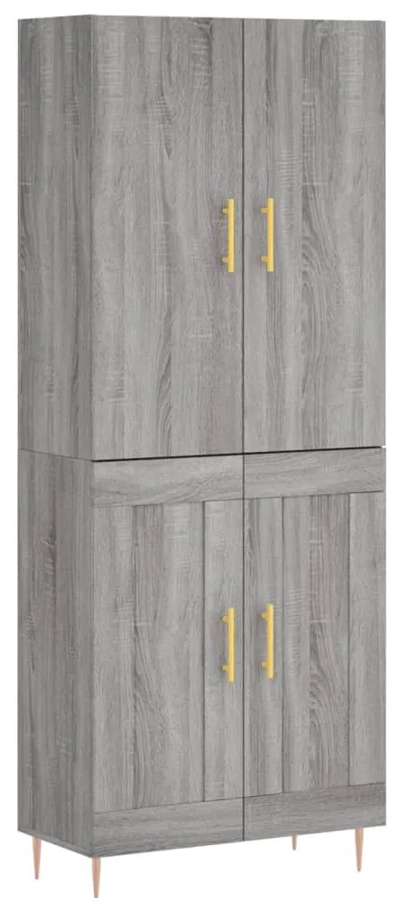 vidaXL Ντουλάπι Γκρι Sonoma 69,5 x 34 x 180 εκ. Επεξεργασμένο Ξύλο