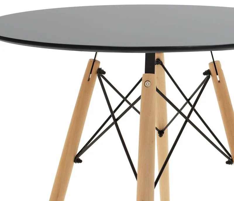 Σετ Τραπεζαρίας Julita-Bella 3 τεμ Mdf σε Μαύρο - Φυσικό Φ60x73εκ. 60x60x73 εκ.