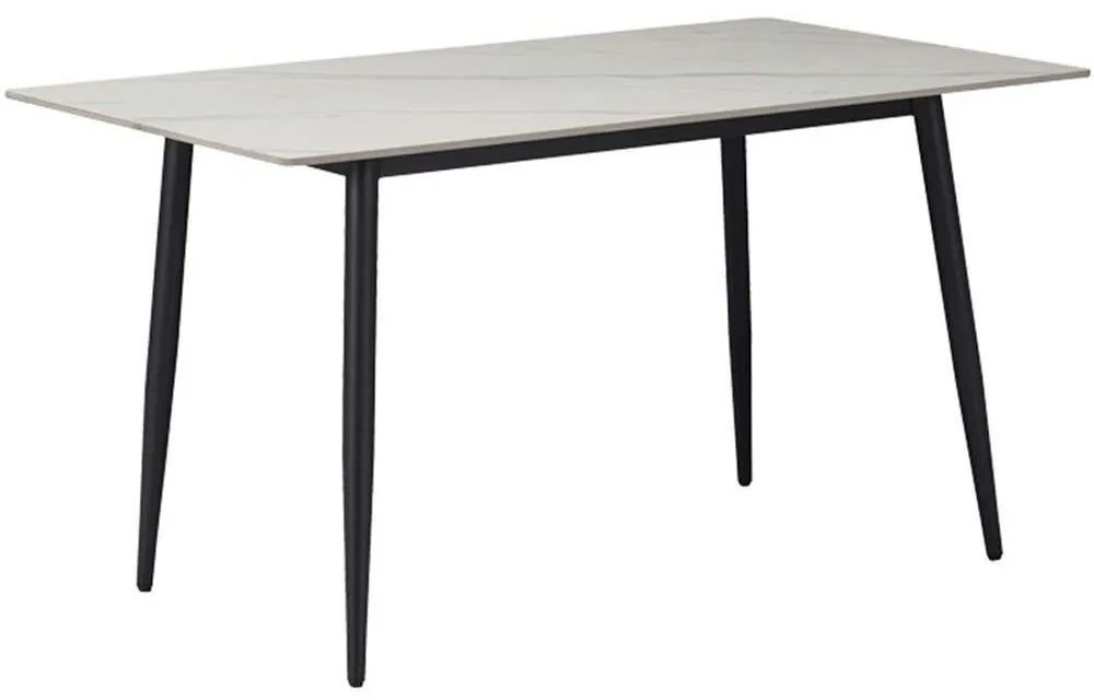Τραπέζι Gustas 278-000002 140x80x75cm Marble Effect White-Black Stone,Metal
