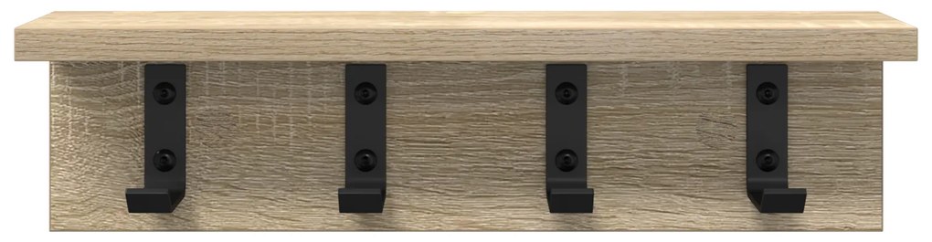 vidaXL Τοίχου Κρεμάστρα με ράφι Επιτοίχιο Sonoma Δρυς 40 x 10.5 x 10.5 εκ