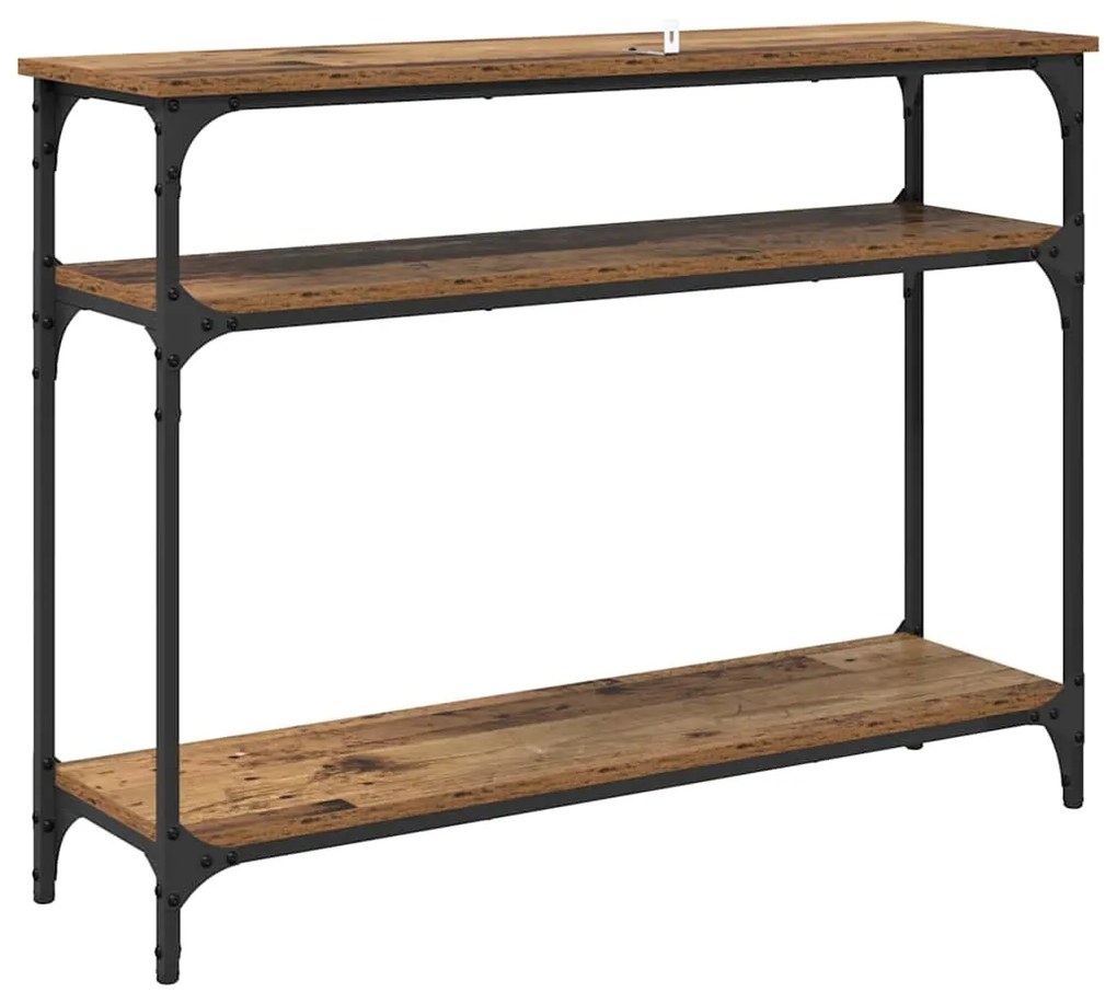 vidaXL Τραπέζι κονσόλας με ράφι Παλιό Ξύλο 100 x 29 x 75 εκ.
