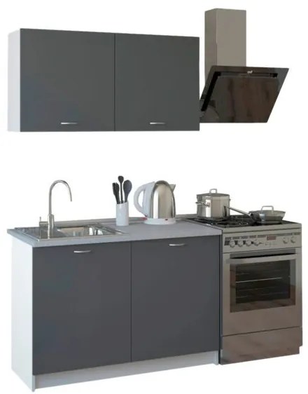 ΣΥΝΘΕΣΗ ΚΟΥΖΙΝΑΣ BLAINE ΜΕΛΑΜΙΝΗ ΓΚΡΙ HM2439.10 120x46-29,2εκ.