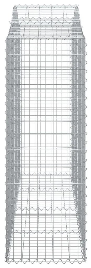 Συρματοκιβώτια Τοξωτά 15 τεμ. 200x50x140/160 εκ. Γαλβαν. Ατσάλι - Ασήμι