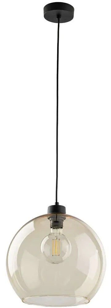 Φωτιστικό Οροφής Cubus 2064 Φ30x175cm 1xE27 15W Black-Honey TK Lighting