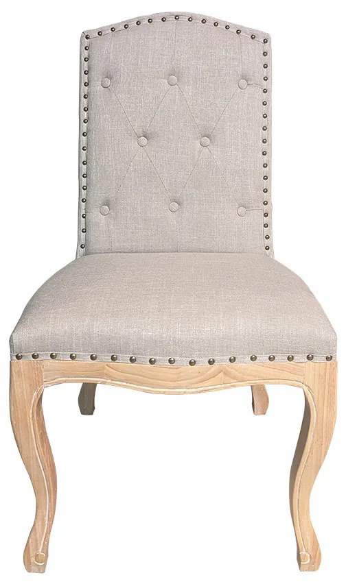 ΚΑΡΕΚΛΑ RUBBER WOOD COLOR C5 KSF 25026 DK.BEIGE/PL + W/METAL NAIL ANTIQUE BRONZE W53xD45xH46/102cm