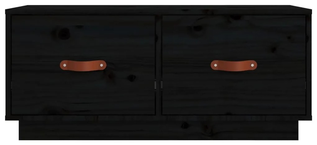 vidaXL Έπιπλο Τηλεόρασης Μαύρο 80x34x35 εκ. από Μασίφ Ξύλο Πεύκου