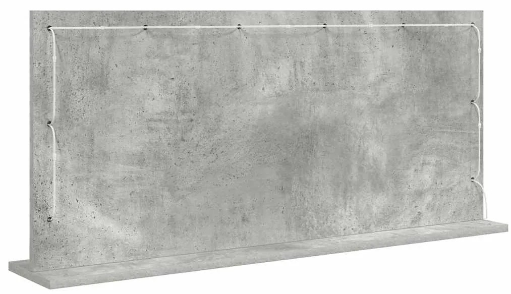 vidaXL Καθρέφτης τουαλέτας Ορθογώνιος Σκυρόδεμα Γκρι 100 x 45 x 18 εκ.