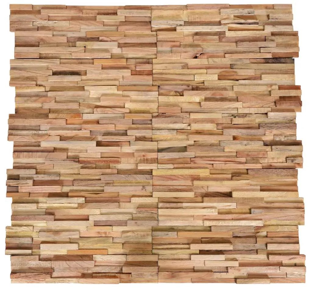 vidaXL Πάνελ Επένδυσης Τοίχου Τρισδ. 10 τεμ. 1,08 μ² Μασίφ Ξύλο Teak