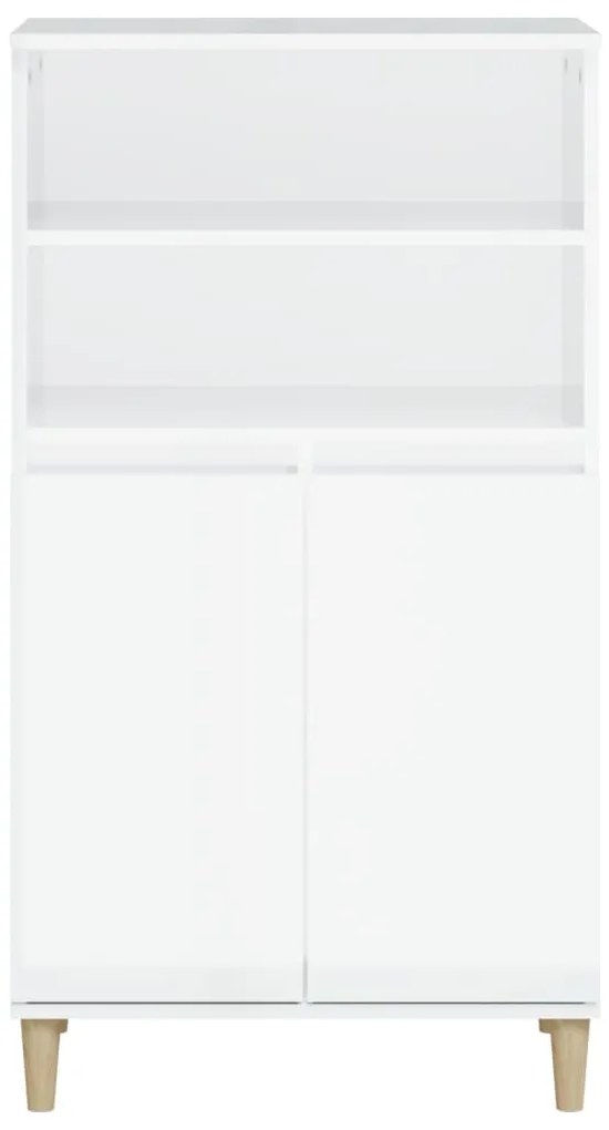 vidaXL Ντουλάπι Γυαλ. Λευκό 60 x 36 x 110 εκ. από Επεξεργασμένο Ξύλο