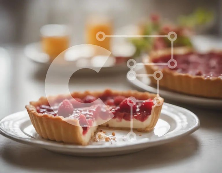Intra Συλλεκτικό Ξύλινο Παζλ Plywood  4mm - Φέτα Raspberry Pie με καφέ ή τσάι Σε Ξύλινο Κουτί - Διαστάσεις: 10x10 cm – 25 κομμάτια