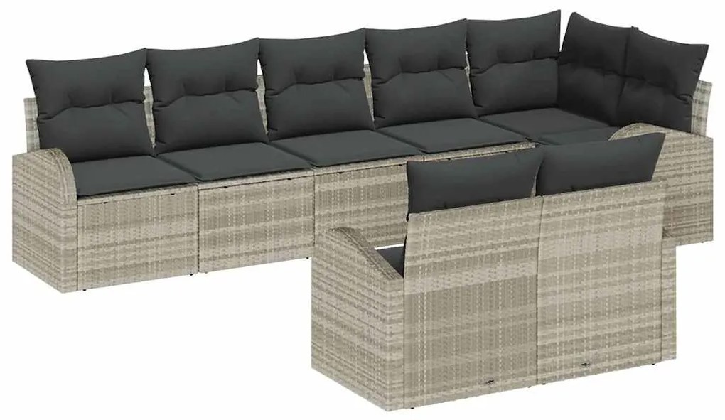 vidaXL Σετ Καναπέ Κήπου 8 pcs 289 x 124 x 85 εκ. Πολυ ράταν
