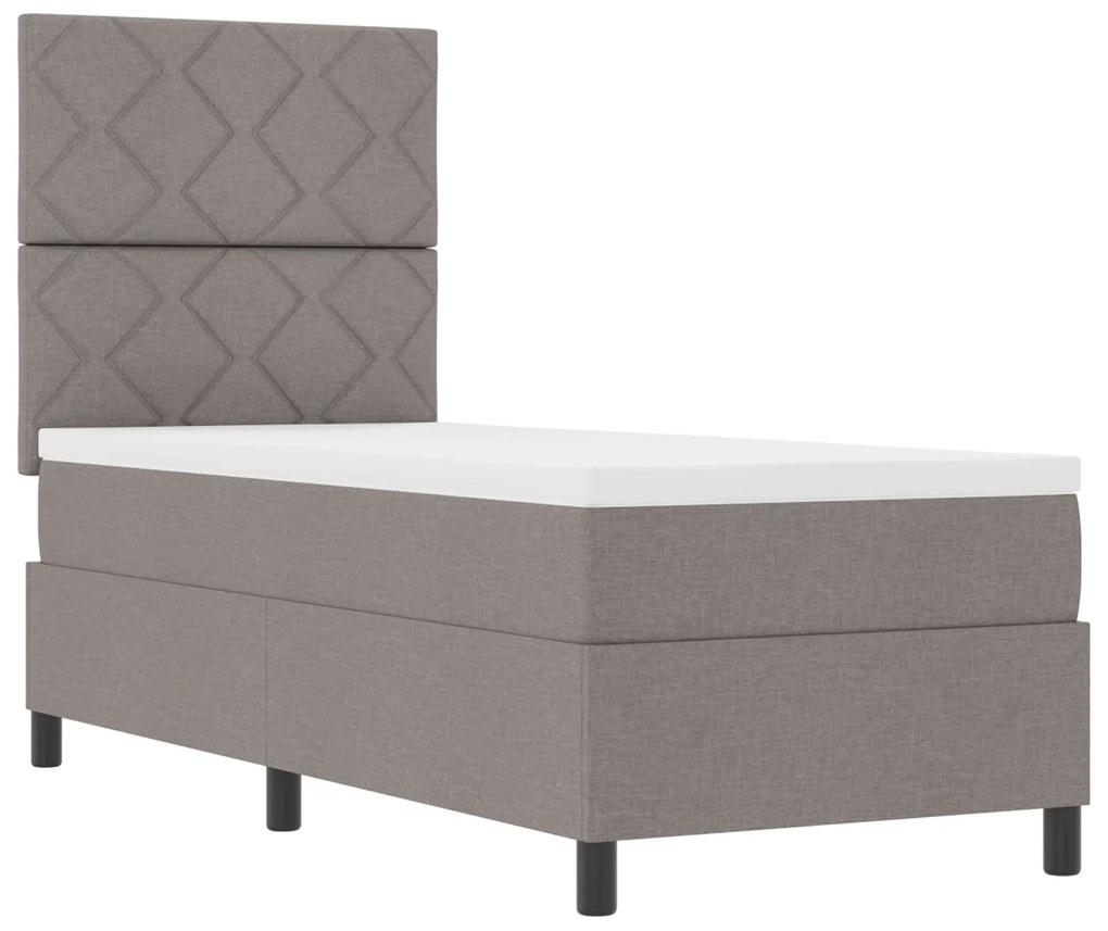vidaXL Κρεβάτι με ελατήρια με στρώμα Taupe 80 x 200 cm ύφασμα