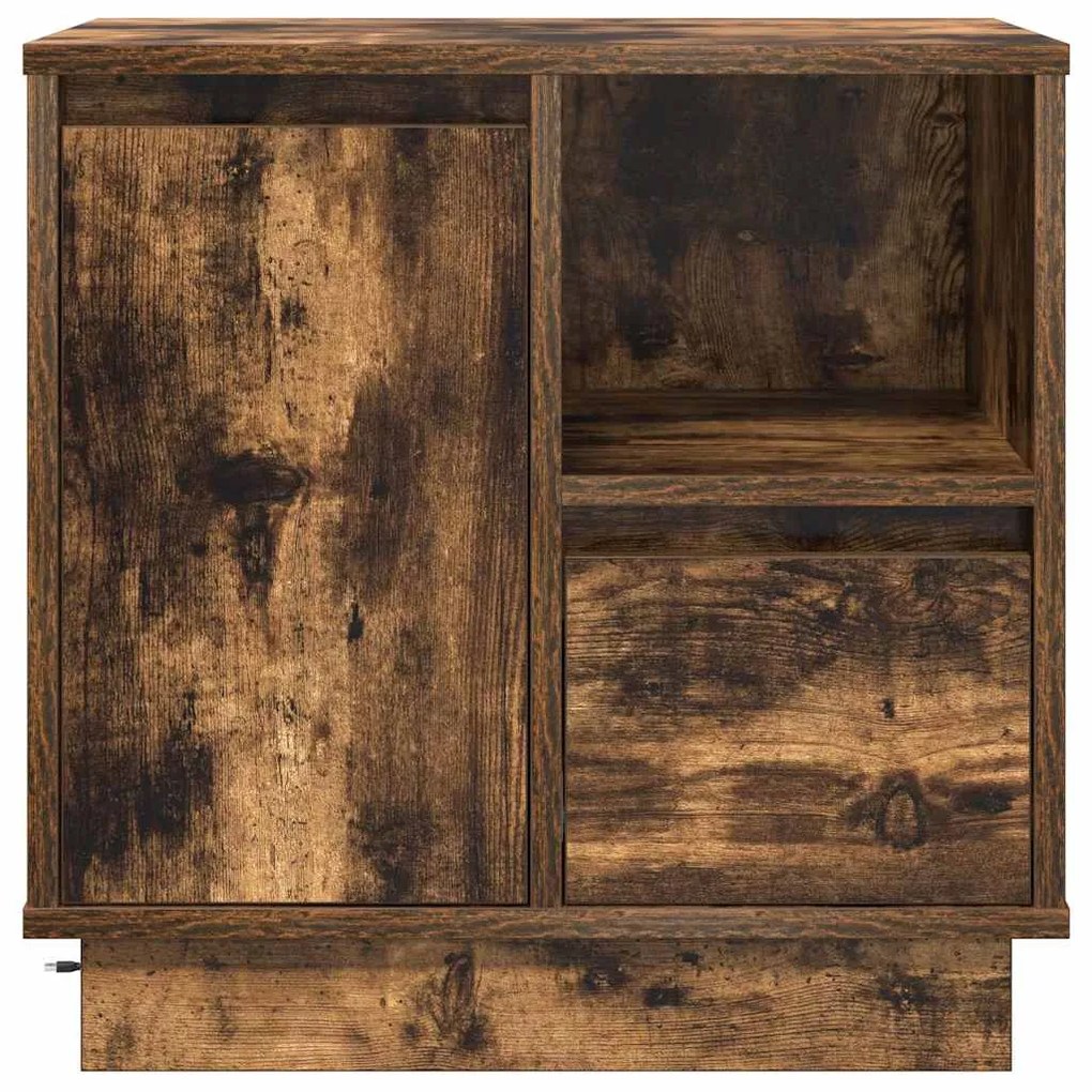 vidaXL Κομοδίνο με Καπνιστή δρυς 50 x 34.5 x 50 εκ. Επεξεργασμένο ξύλο