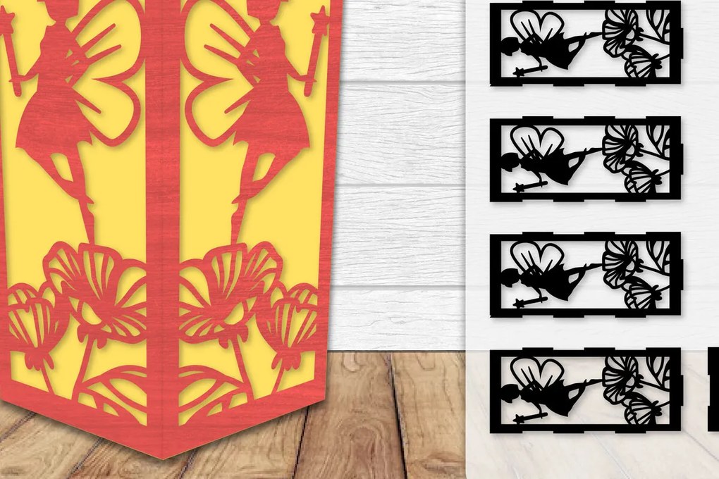 Intra απο ξύλο plywood 3mm-4mm πάχος - Fairy Lamp Lasercut Δίασταση 20x20 cm INTRAFABR-115436818