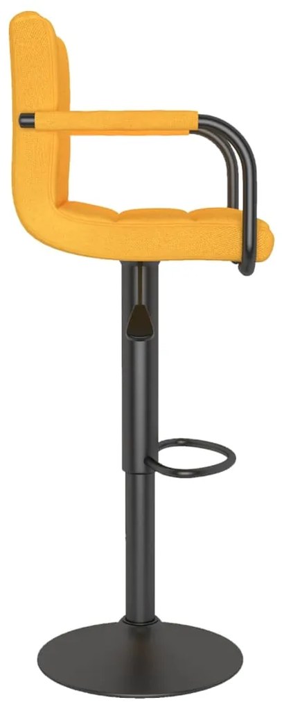 vidaXL Σκαμπό Μπαρ 2 τεμ. Κίτρινο Μουσταρδί Υφασμάτινα