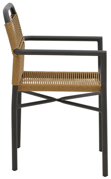 Τραπεζαρία Kliton-Clutch σετ 5τεμ pakoworld αλουμίνιο σε ανθρακί απόχρωση 80x80x74εκ