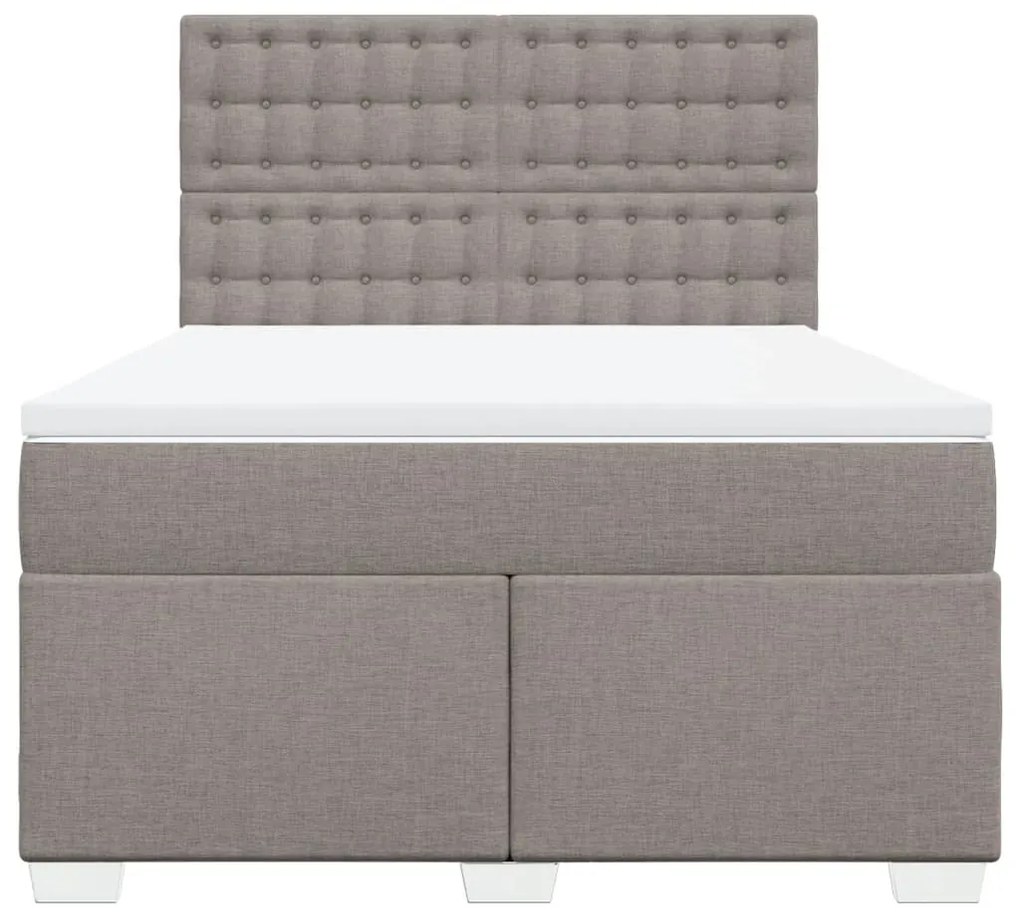 Κρεβάτι Boxspring με Στρώμα Taupe 140x200 εκ. Υφασμάτινο - Μπεζ-Γκρι