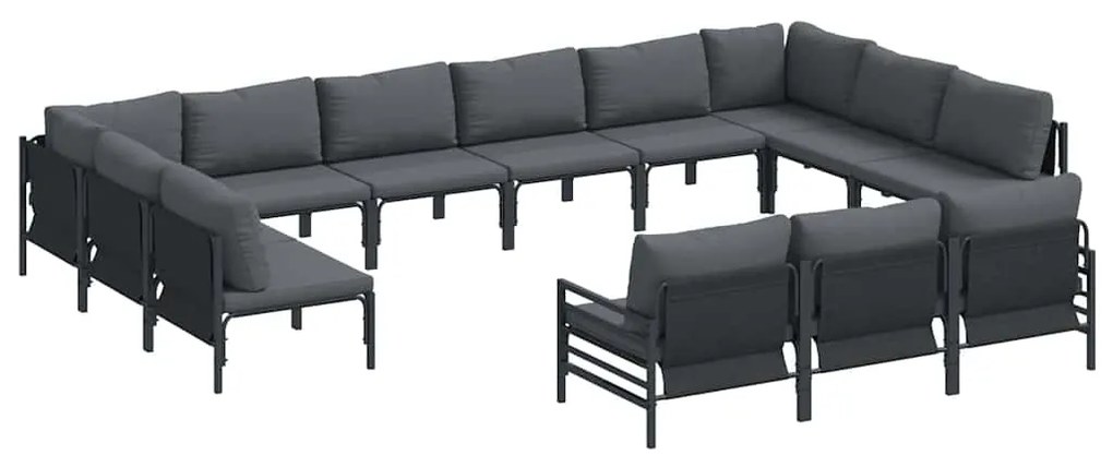 vidaXL Σετ Καναπέ Κήπου 13 pcs Ανθρακί Ατσάλι