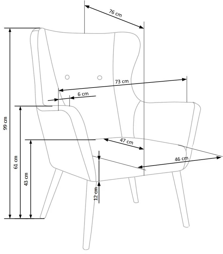 COTTO leisure chair, color: light grey DIOMMI V-CH-COTTO-FOT-J.POPIEL