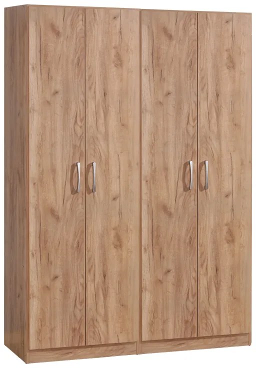 Ντουλάπα ρούχων τετράφυλλη Jonar I pakoworld χρώμα oak 120x42x180εκ