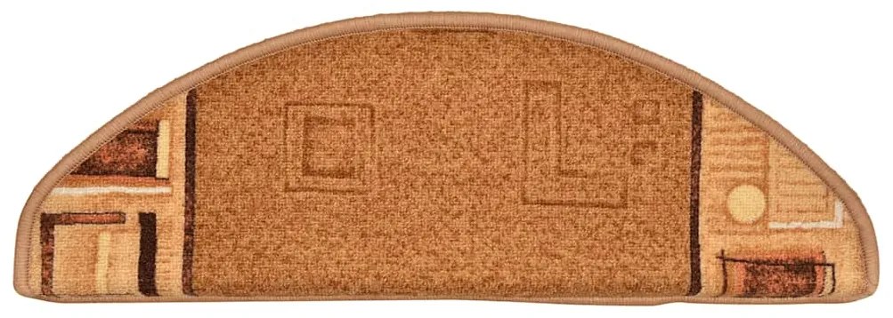 vidaXL Πατάκια Σκάλας Αυτοκόλλητα 5 τεμ. Μπεζ 65x21x4 εκ.