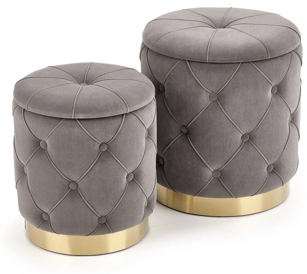 POLLY set of two stools, color: grey DIOMMI V-CH-POLLY-PUFA-POPIEL DIOMMI-60-21682